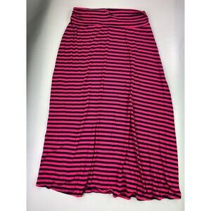 Merona Women's XL Pink and Blue Striped Maxi Skirt